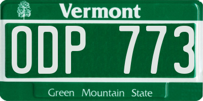 VT license plate ODP773