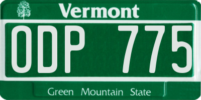 VT license plate ODP775