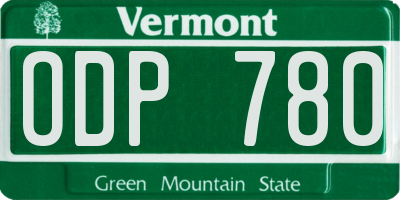VT license plate ODP780