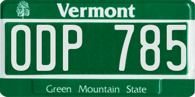 VT license plate ODP785