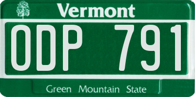 VT license plate ODP791