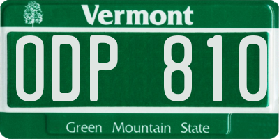 VT license plate ODP810
