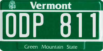 VT license plate ODP811