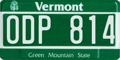 VT license plate ODP814
