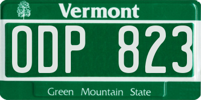 VT license plate ODP823
