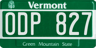 VT license plate ODP827