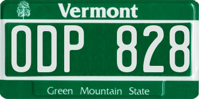VT license plate ODP828