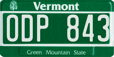 VT license plate ODP843