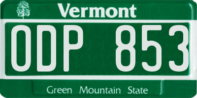 VT license plate ODP853