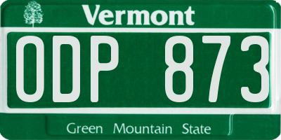 VT license plate ODP873