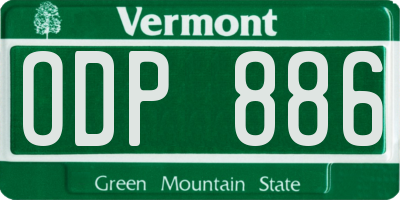 VT license plate ODP886