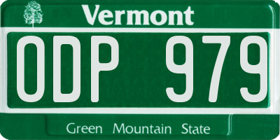 VT license plate ODP979