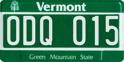 VT license plate ODQ015