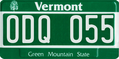 VT license plate ODQ055