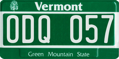 VT license plate ODQ057