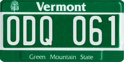 VT license plate ODQ061