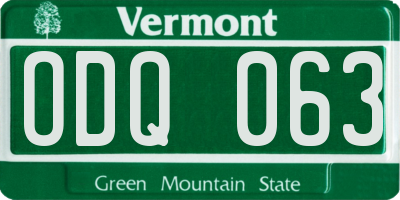 VT license plate ODQ063