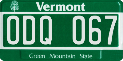 VT license plate ODQ067