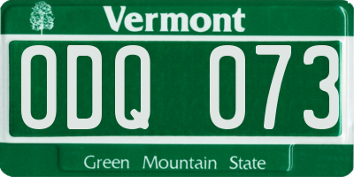 VT license plate ODQ073