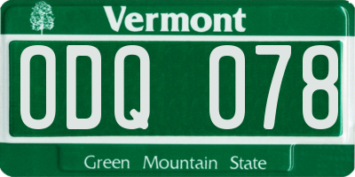 VT license plate ODQ078