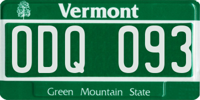 VT license plate ODQ093
