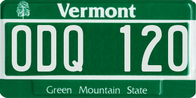 VT license plate ODQ120