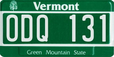 VT license plate ODQ131
