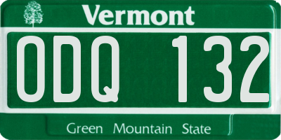 VT license plate ODQ132