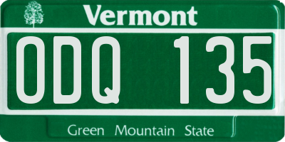 VT license plate ODQ135