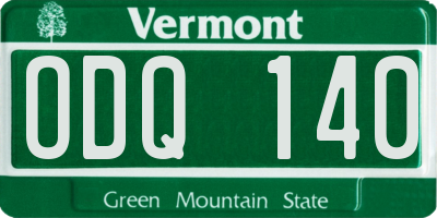 VT license plate ODQ140
