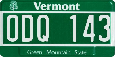 VT license plate ODQ143