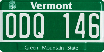 VT license plate ODQ146