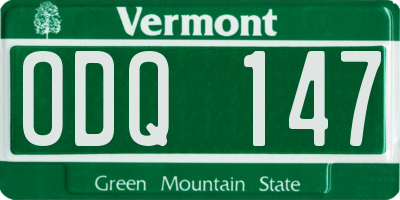 VT license plate ODQ147