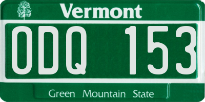 VT license plate ODQ153