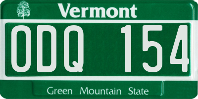 VT license plate ODQ154