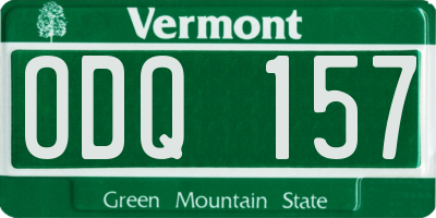 VT license plate ODQ157