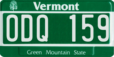 VT license plate ODQ159