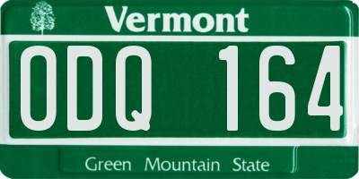 VT license plate ODQ164