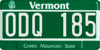 VT license plate ODQ185