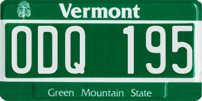 VT license plate ODQ195