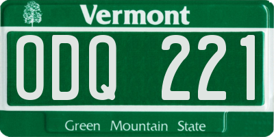 VT license plate ODQ221