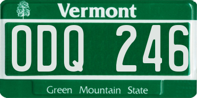 VT license plate ODQ246