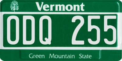 VT license plate ODQ255