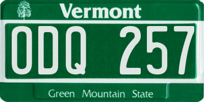 VT license plate ODQ257