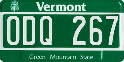VT license plate ODQ267