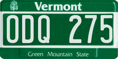 VT license plate ODQ275