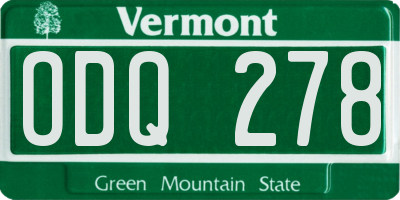 VT license plate ODQ278