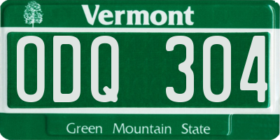 VT license plate ODQ304