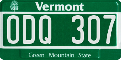 VT license plate ODQ307