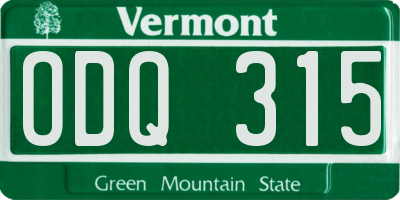 VT license plate ODQ315